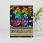 83e fête d'anniversaire Invitation avec bulles (Debout devant)