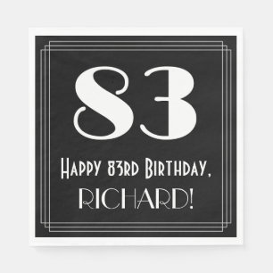 83e verjaardag ~ Art Deco Geïnspireerde look "83" Servet