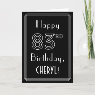 83e verjaardag: Art Deco Style # 83 & Custom Name Kaart