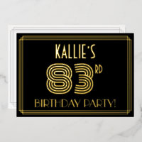 83e verjaardag — Art Deco Style "83" + Naam