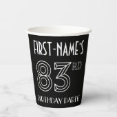 83e verjaardag: Art Deco Style + aangepaste naam Papieren Bekers (Achterkant)