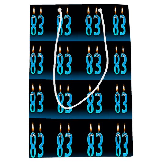 83e verjaardag met oogkaarsen medium cadeauzakje (Voorkant)