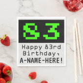 83e verjaardag - Nerdy / Geeky Style "83" & naam Servet (Insitu)