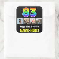 83e verjaardag: Regenboog "83"; Aangepaste foto's