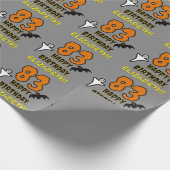 83e verjaardag: Spooky Halloween Thema, aangepaste Cadeaupapier (Hoek)