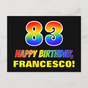 83e verjaardag: Vet, Vun, Eenvoudig, Regenboog 83 Briefkaart