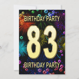 83ème anniversaire fêtards Invitation feux d'artif