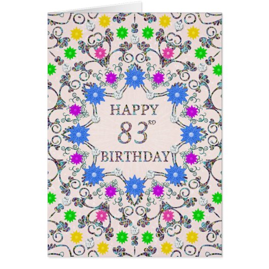 83rd Birthday Abstract Flowers (Voorkant)