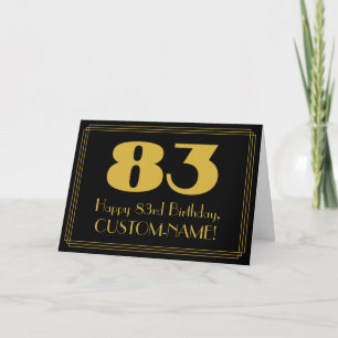 83ste verjaardag: Art Deco geïnspireerde look "83" Kaart