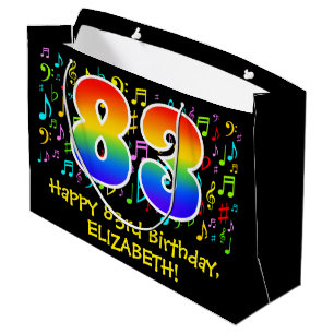 83ste verjaardag - Kleurrijke muzieksymbolen, Rain Groot Cadeauzakje