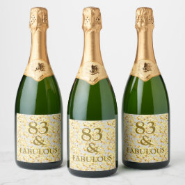 83ste verjaardag sparkling wijnetiket