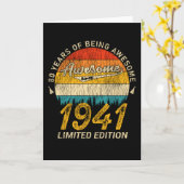 84 jaar oud 1941 Retro Geweldige 84e verjaardagsca Kaart (Gele Bloem)