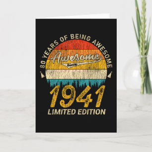 84 jaar oud 1941 Retro Geweldige 84e verjaardagsca Kaart