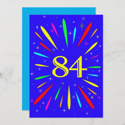 84e anniversaire Fête Invitation Explosion (Devant / Derrière)