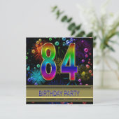 84e fête d'anniversaire Invitation avec bulles (Debout devant)