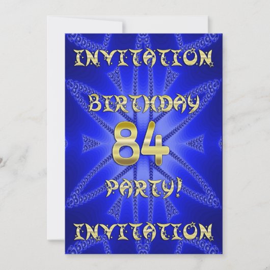 84e uitnodiging van de Birthday (Voorkant)