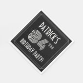 84e verjaardag: Art Deco Style + aangepaste naam Servet (Hoek)