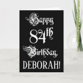84e verjaardag: Fancy, elegant script + aangepaste Kaart (Voorkant)