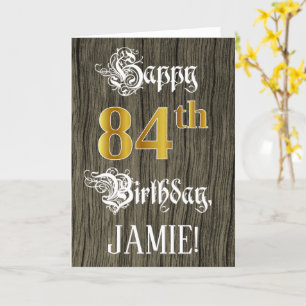 84e verjaardag: Faux Gold Kijk + Faux Wood Pattern Kaart