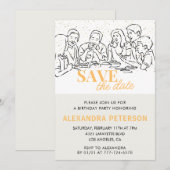 84e verjaardag uitnodigingen Save the date Diner (Voorkant / Achterkant)