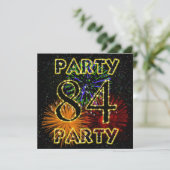 84ème anniversaire invitation avec feu d'artifice (Debout devant)