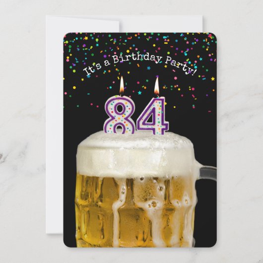 84h Anniversaire Candle Party Invitation (Devant)