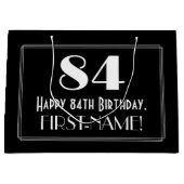 84ste verjaardag: Art Deco Geïnspireerde stijl "84 Groot Cadeauzakje (Voorkant)