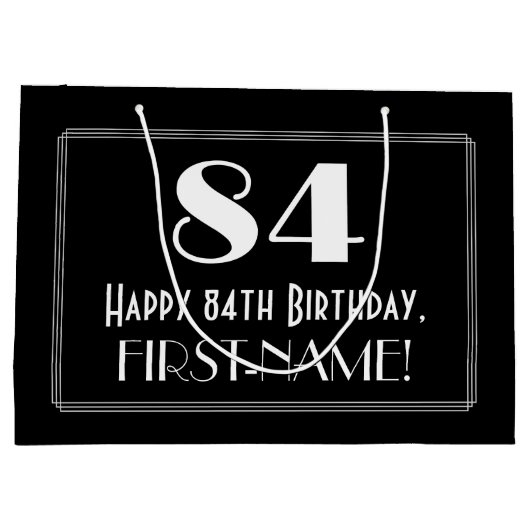 84ste verjaardag: Art Deco Geïnspireerde stijl "84 Groot Cadeauzakje (Achterkant)