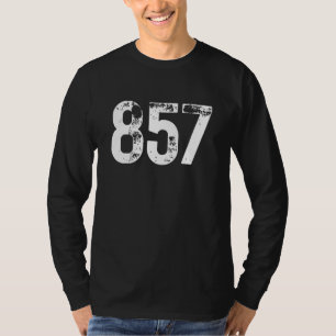 857 Netnummer Boston MA Mobiel Telefoon Netnummer T-shirt