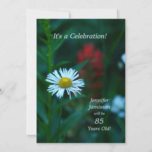 85 ans Anniversaire Invitations Fleur blanche (Devant)