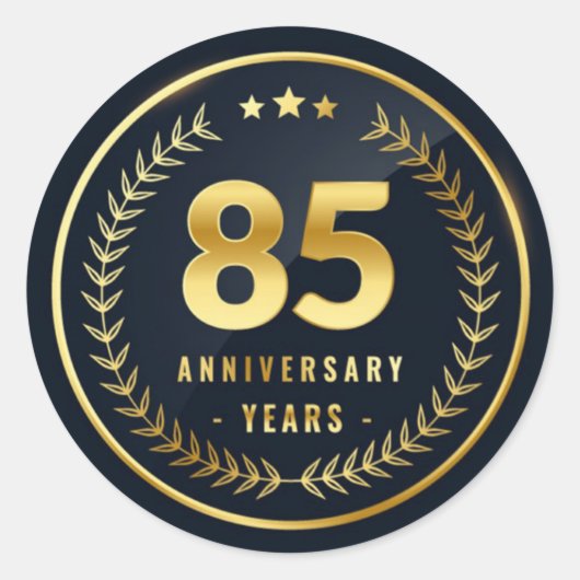 85 jaar Jubileum envelopzegel Ronde Sticker (Voorkant)