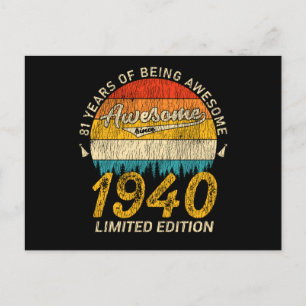 85 Jaar Oud 1940 Retro Geweldig 85ste Verjaardag C Briefkaart