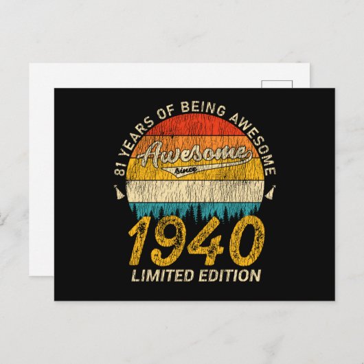 85 jaar oud 1940 Retro Geweldige 85ste verjaardags Briefkaart (Voorkant / Achterkant)