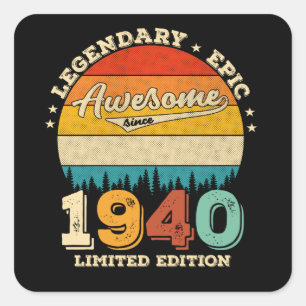 85 jaar oude Bday 1940 Geweldige 85ste verjaardags Vierkante Sticker