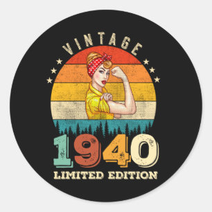 85 jaar oude Bday 1940 Vintage 85ste Verjaardag Vr Ronde Sticker