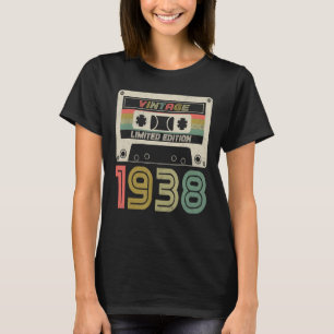 85 jaar oude Vintage 1938 85th Birthday Cassette T T-shirt
