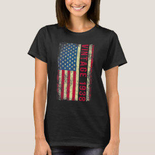 85 jaar oude Vintage 1938 Amerikaanse vlag 85th Bi T-shirt