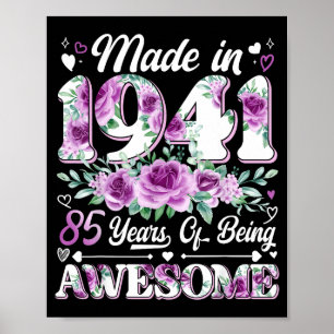 85-jarige gemaakt in 1941 bloem 85e verjaardag vro poster