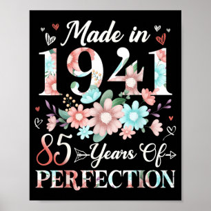 85-jarige gemaakt in 1941 bloem 85ste verjaardag poster