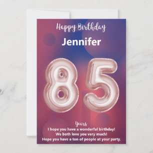 85-jarige Happy Birthday-kaart