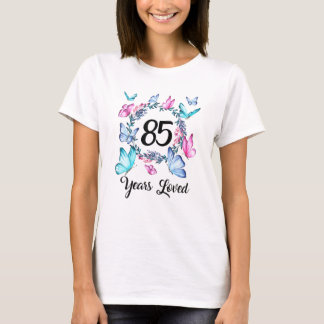 85-jarige verjaardag geliefd bij vrouw floral  t-shirt