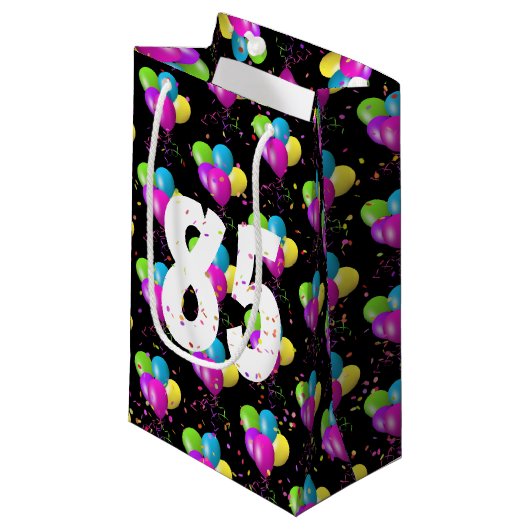 85e Anniversaire Ballons et Petit Sac Cadeau Confe (Devant Angle)
