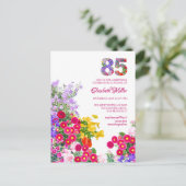 85e anniversaire Floral Modern - invitation 85 ans (Debout devant)
