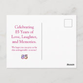 85e anniversaire Floral Modern - invitation 85 ans (Dos)