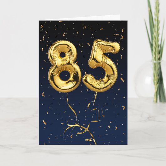 85e Anniversaire Gold Mylar Balloon et carte Confe (Devant)