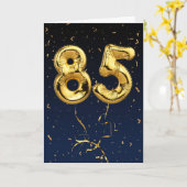 85e Anniversaire Gold Mylar Balloon et carte Confe (Fleur jaune)