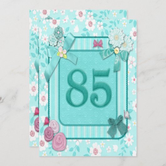 85e anniversaire invitation (Devant / Derrière)