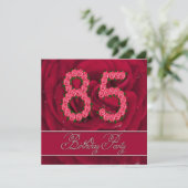 85e anniversaire invitation à la fête avec roses (Debout devant)