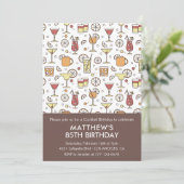 85e anniversaire invitation Cocktail Motif élégant (Debout devant)