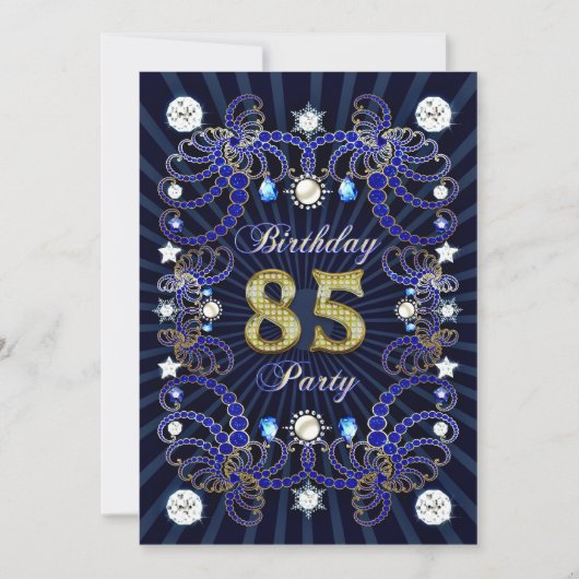 85e anniversaire invitation de fête avec des masse (Devant)